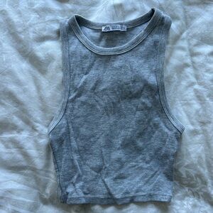 Zara Grey Rib Tank US XS